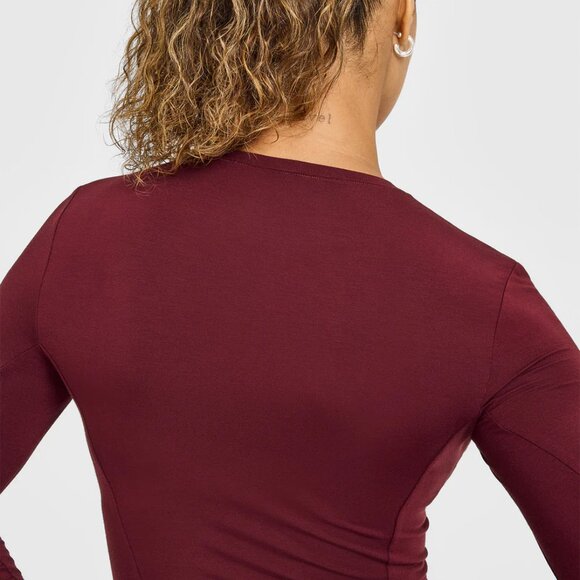 NWT Oner Active Mellow Soft Mid Long Sleeve Top in Rosewood - Size Small - Picture 4 of 6